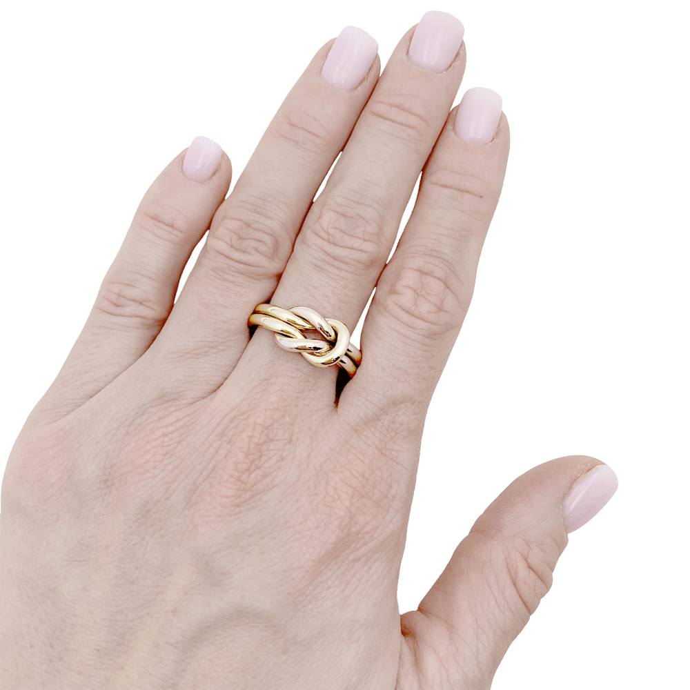 Bague CARTIER "Noeud d'Héraclès" en or jaune et or blanc - Castafiore