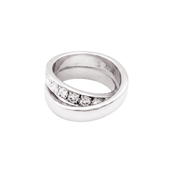 Bague CARTIER "Nouvelle vague" en or blanc et diamants - Castafiore
