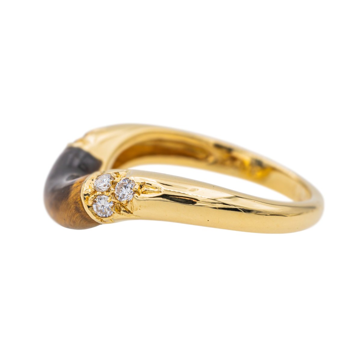 Bague Cartier Or Jaune Œil de tigre - Castafiore