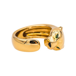 Bague CARTIER "Panthère" en or jaune, tsavorites et onyx - Castafiore