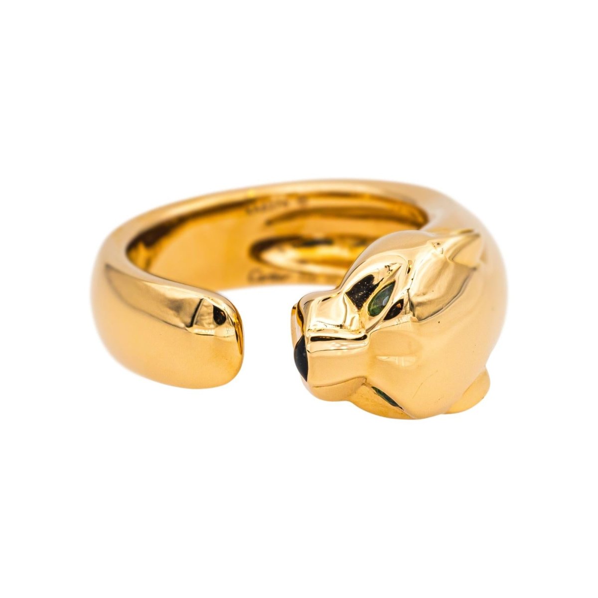 Bague CARTIER "Panthère" en or jaune, tsavorites et onyx - Castafiore