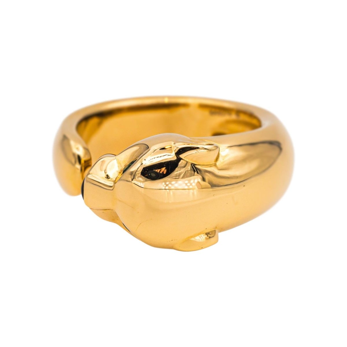 Bague CARTIER "Panthère" en or jaune, tsavorites et onyx - Castafiore