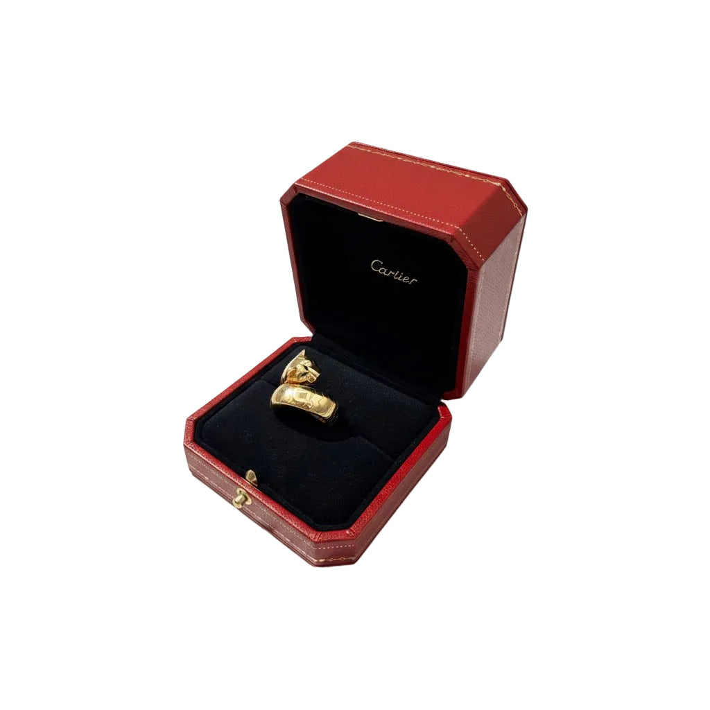 Bague CARTIER, Panthère La Carda en or jaune , tsavorite et onyx - Castafiore