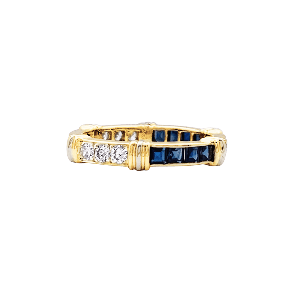 Bague CARTIER "Psychée" en or jaune, saphirs et diamants - Castafiore