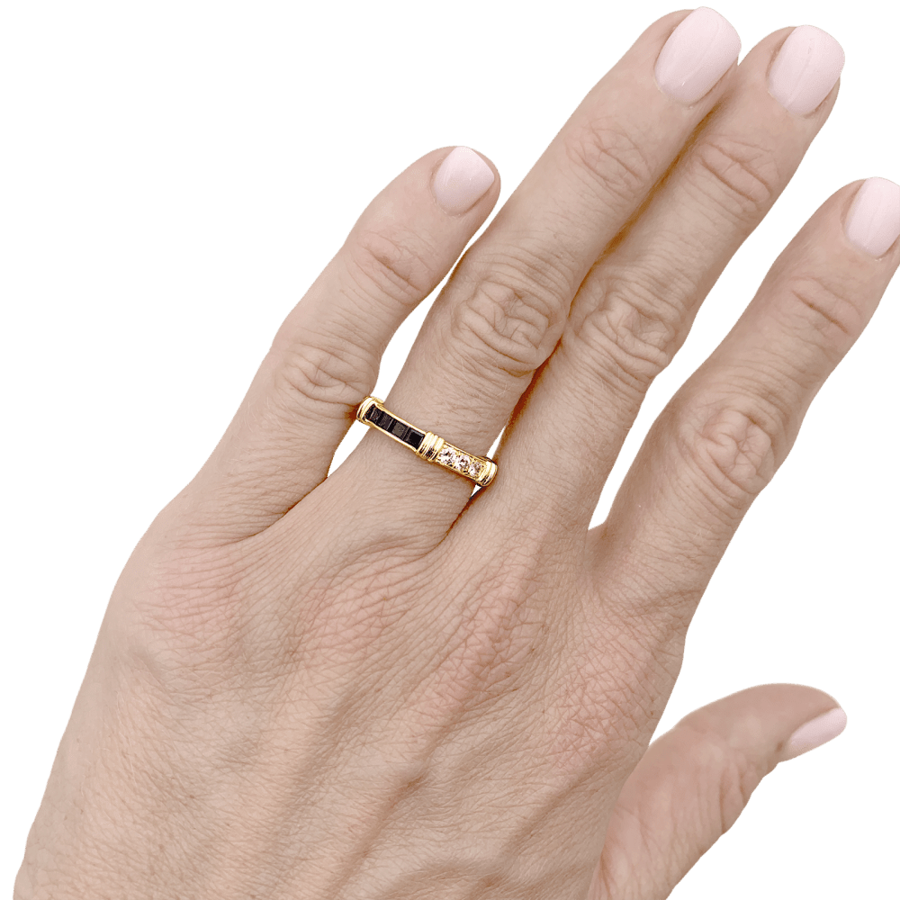 Bague CARTIER "Psychée" en or jaune, saphirs et diamants - Castafiore