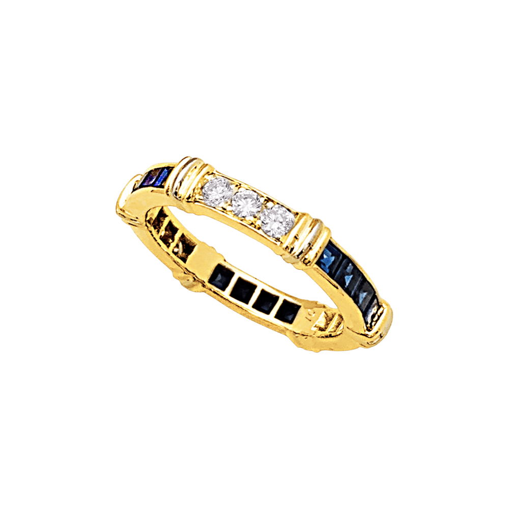 Bague CARTIER "Psychée" en or jaune, saphirs et diamants - Castafiore