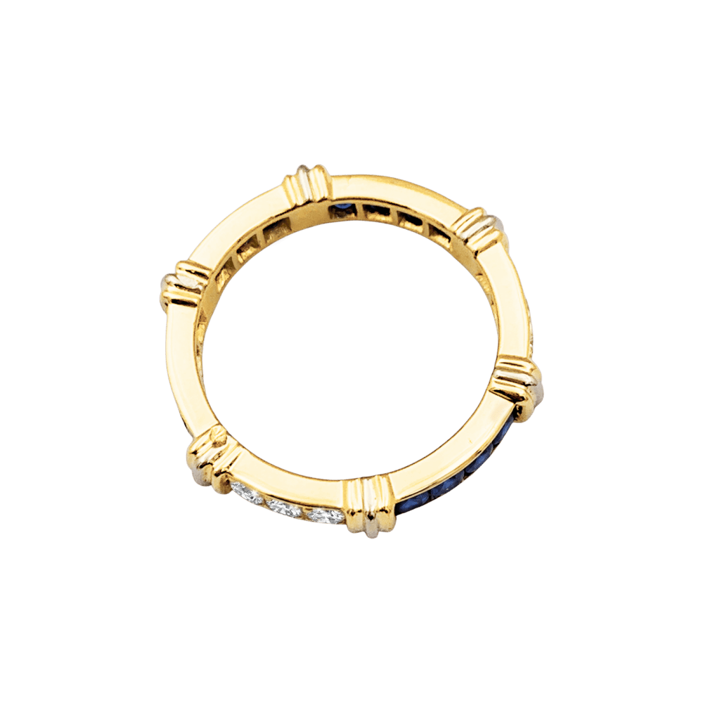 Bague CARTIER "Psychée" en or jaune, saphirs et diamants - Castafiore