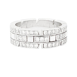 Bague CARTIER "Tank Française" en or blanc et diamant - Castafiore