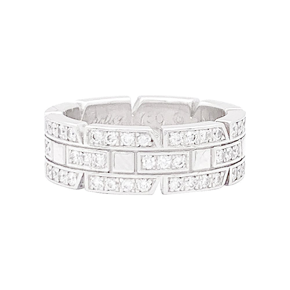 Bague CARTIER "Tank Française" en or blanc et diamant - Castafiore