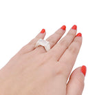 Bague Cartier, "Tankissime" or blanc, pierre de lune - Castafiore