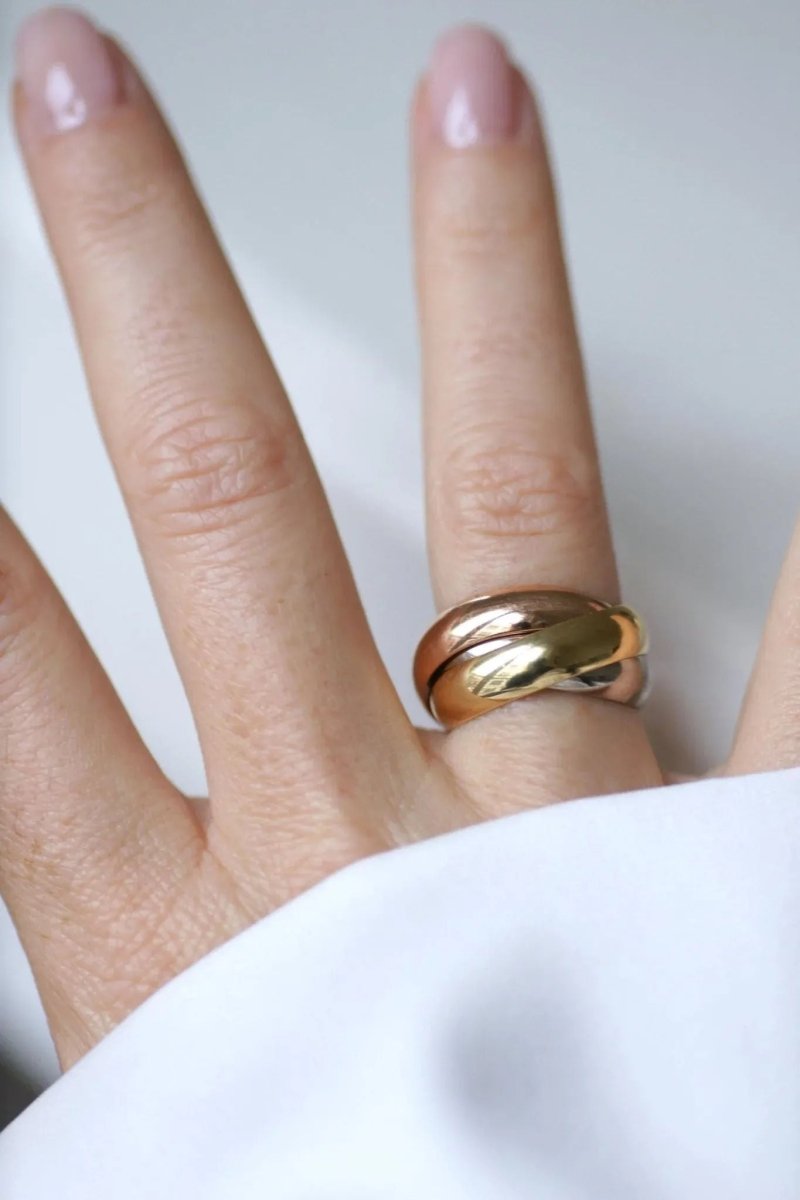 Bague Cartier Trinity 3 Ors Grand Modèle Taille 52 - Castafiore