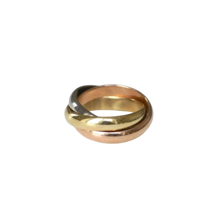 Bague Cartier Trinity 3 Ors Modèle Classique 5 Diamants Taille 49 - Castafiore