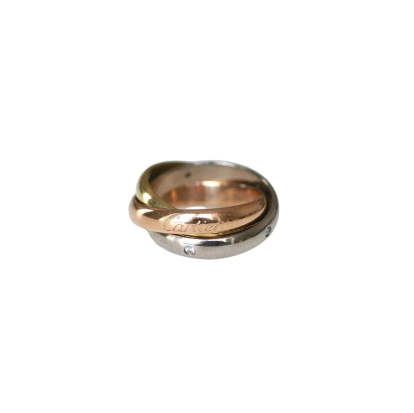 Bague Cartier Trinity 3 Ors Modèle Classique 5 Diamants Taille 49 - Castafiore