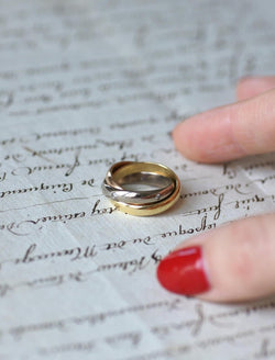 Bague Cartier Trinity 3 Ors Modèle Classique 5 Diamants Taille 49 - Castafiore