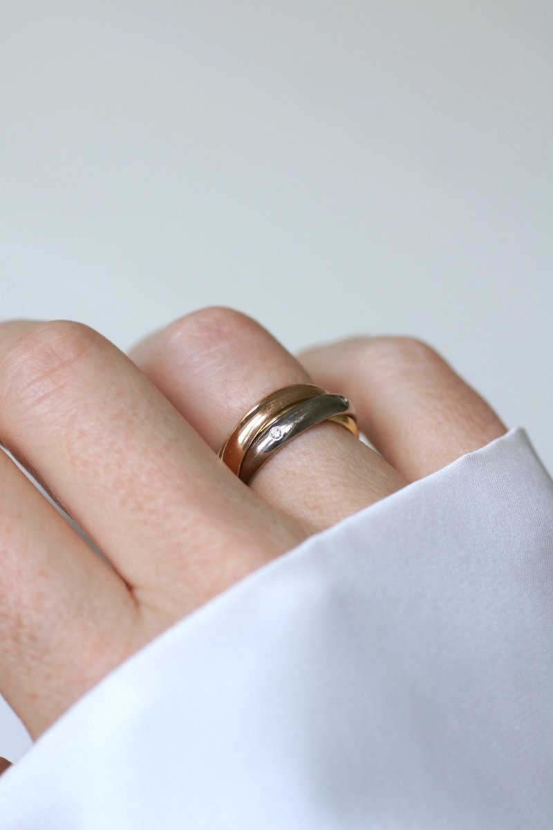 Bague Cartier Trinity 3 Ors Modèle Classique 5 Diamants Taille 49 - Castafiore