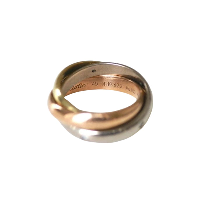 Bague Cartier Trinity 3 Ors Modèle Classique 5 Diamants Taille 49 - Castafiore