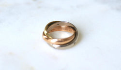 Bague Cartier Trinity 3 Ors Modèle Classique 5 Diamants Taille 49 - Castafiore