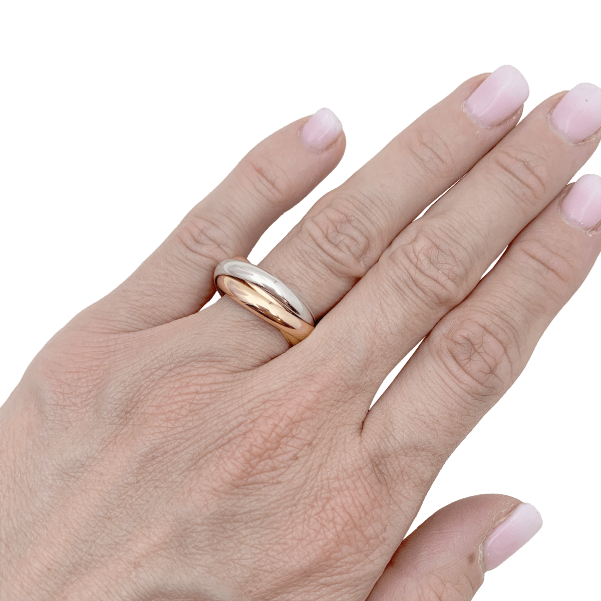 Bague CARTIER "Trinity Classique" en or blanc, or jaune et or rose - Castafiore