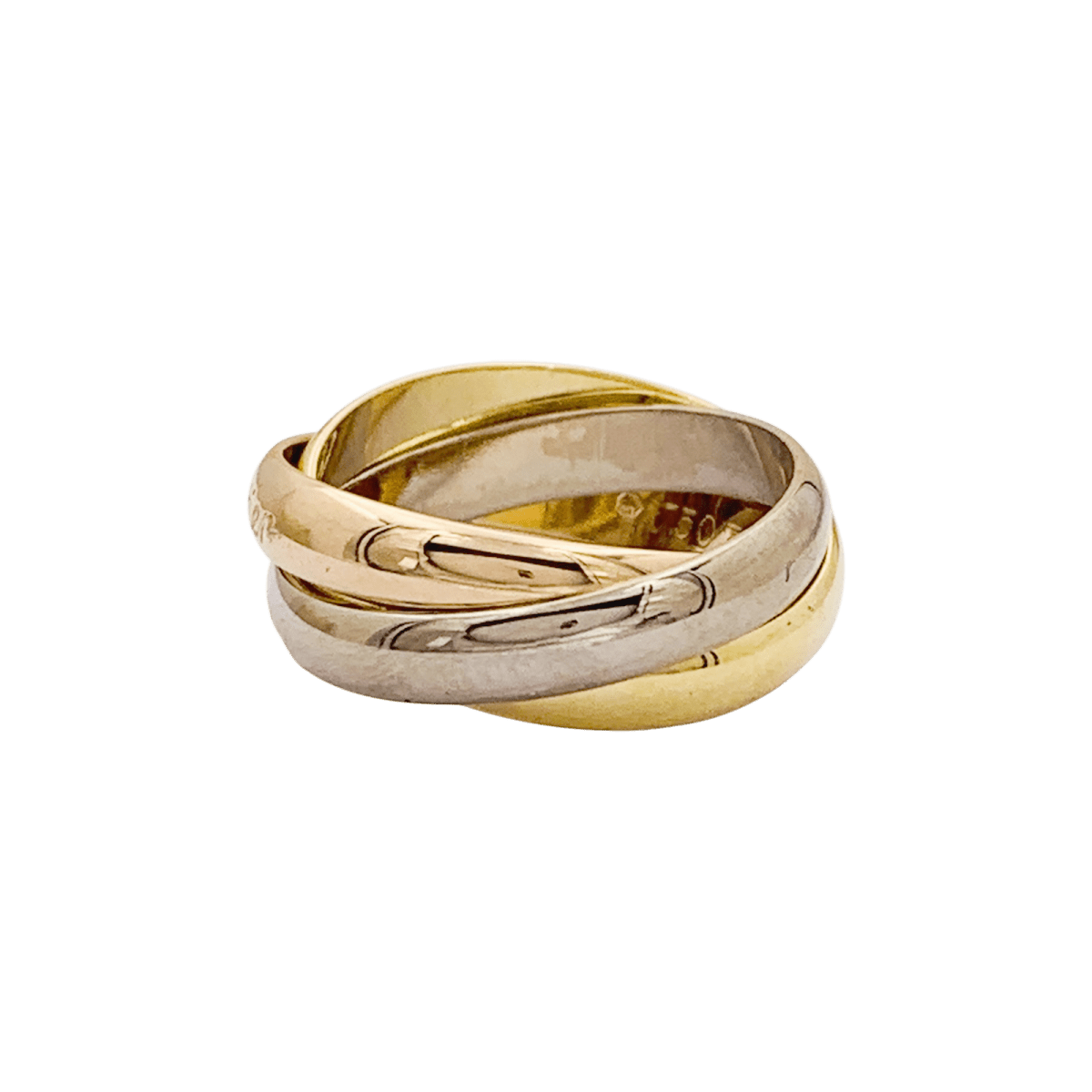 Bague CARTIER "Trinity Classique" en or blanc, or jaune et or rose - Castafiore