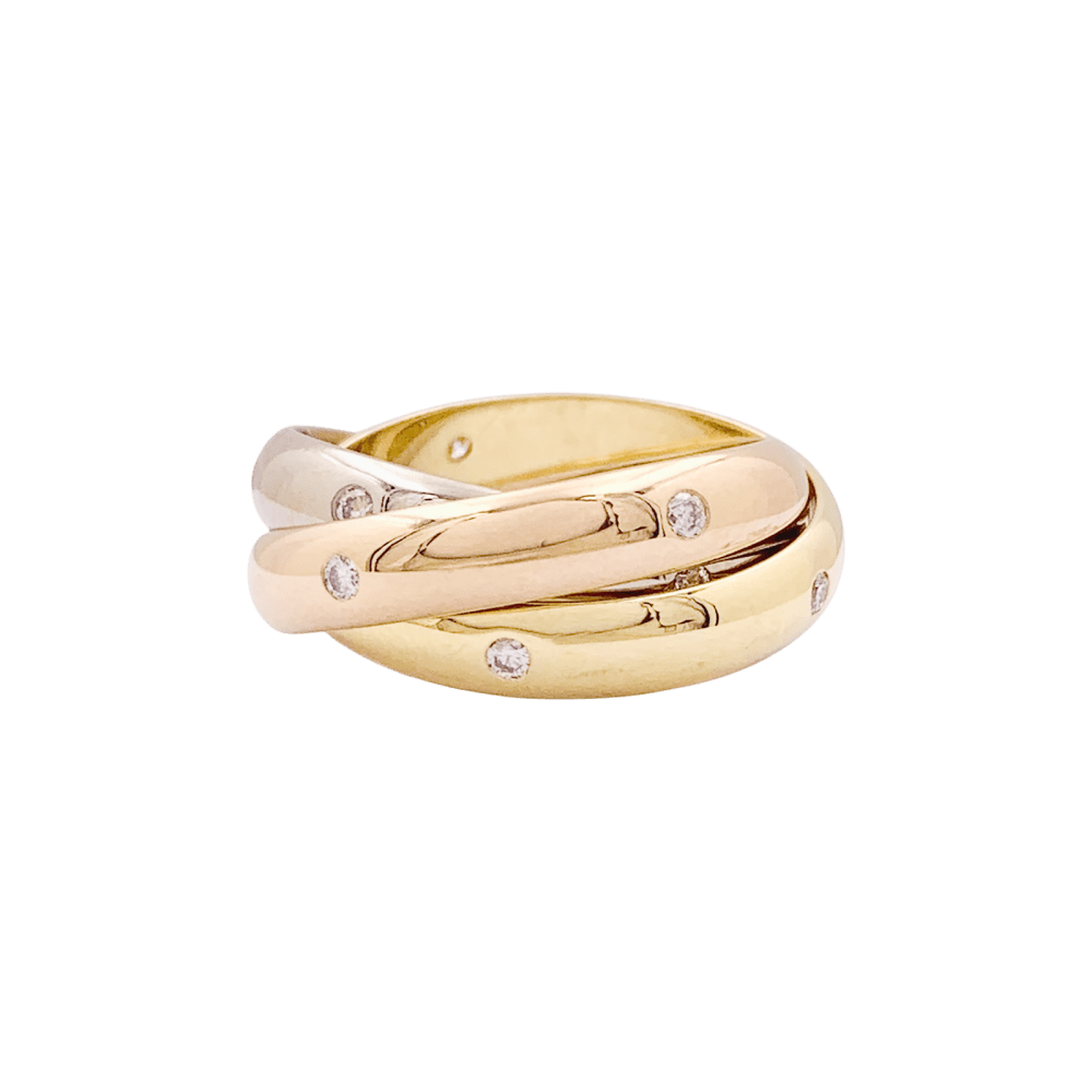 Bague CARTIER, "Trinity Constellation" en or rose jaune et blanc et diamants - Castafiore