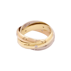 Bague CARTIER, "Trinity Constellation" en or rose jaune et blanc et diamants - Castafiore