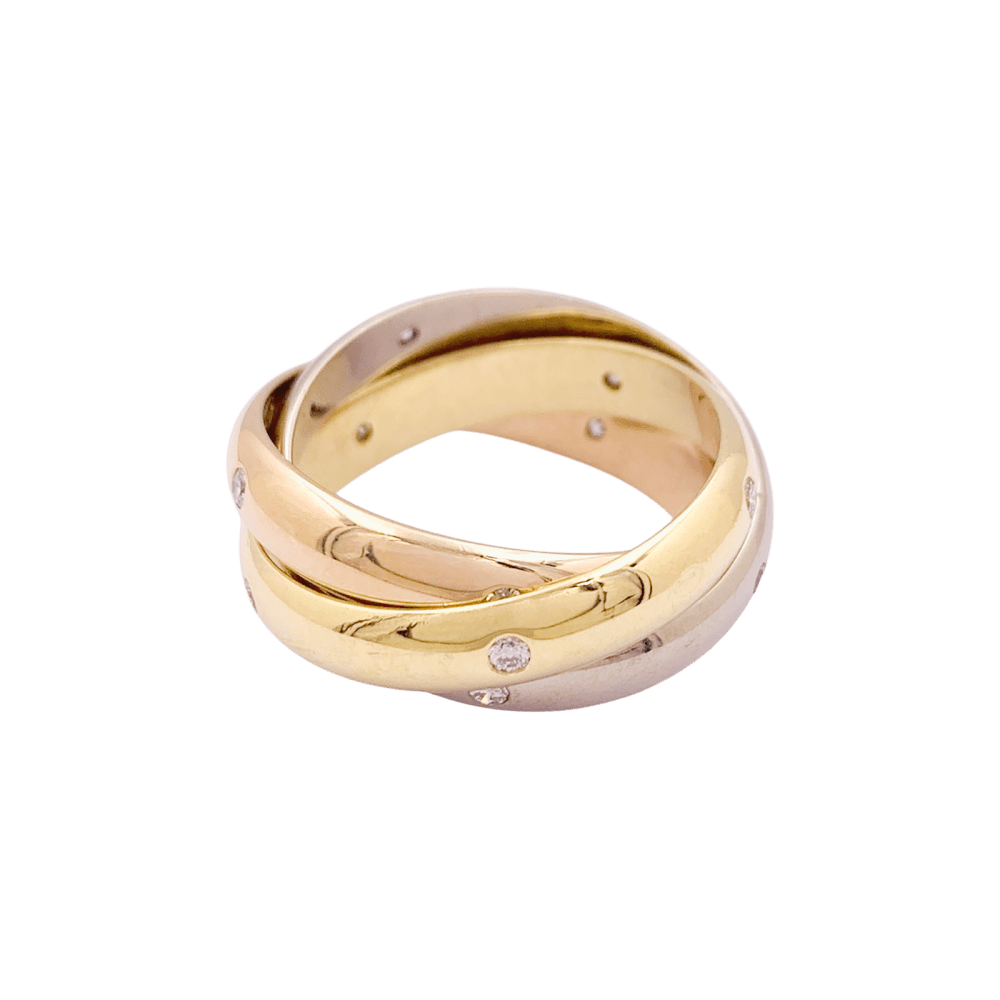 Bague CARTIER, "Trinity Constellation" en or rose jaune et blanc et diamants - Castafiore