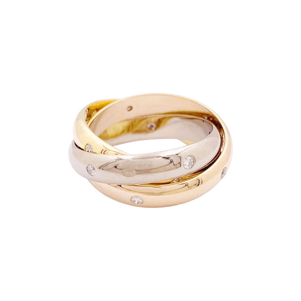 Bague CARTIER, "Trinity Constellation" en or rose jaune et blanc et diamants - Castafiore
