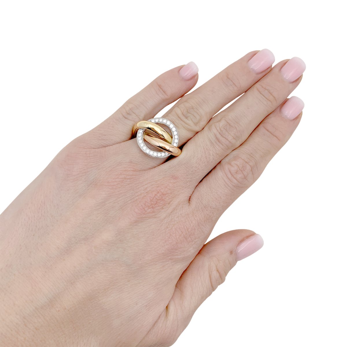 Bague CARTIER Trinity Crash trois ors et diamants - Main Image