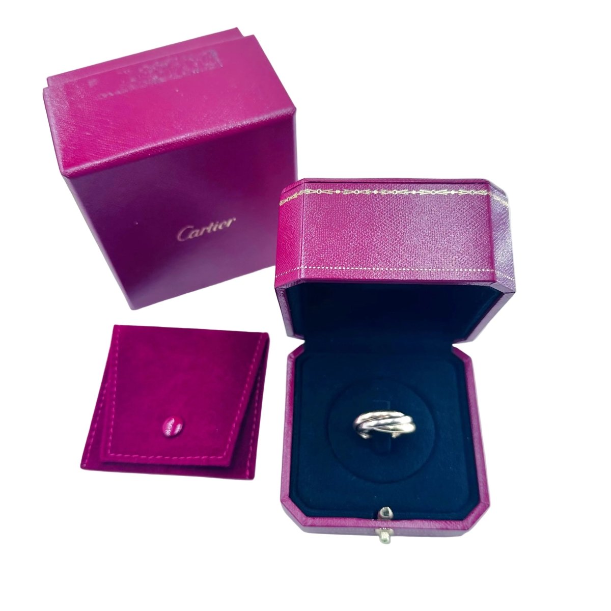 Bague CARTIER "Trinity" en or blanc, or jaune et or rose - Castafiore