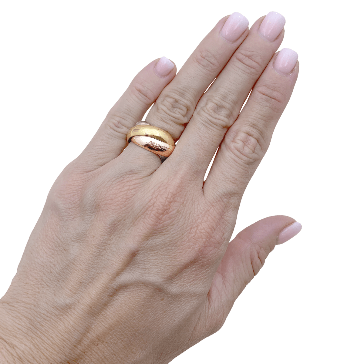 Bague CARTIER Trinity en or jaune, or blanc et or rose - Castafiore
