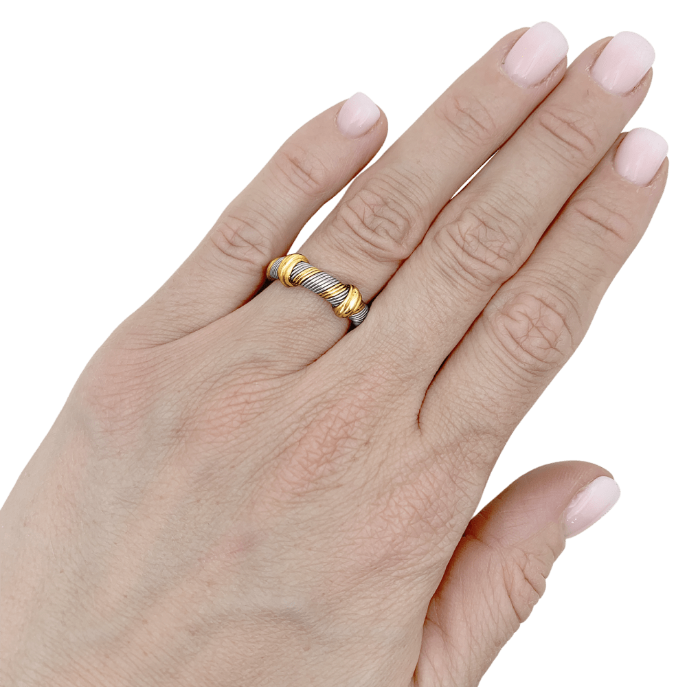 Bague CARTIER "Trinity" en or jaune, or blanc, or rose et acier - Castafiore