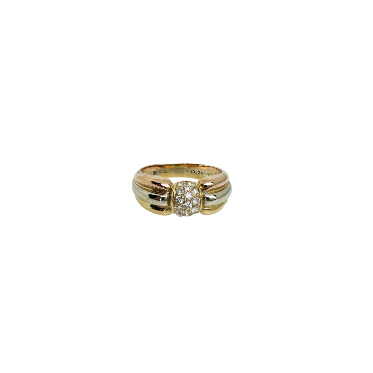 Bague CARTIER "Trinity Livia" en or jaune, or blanc, or rose et diamants - Castafiore