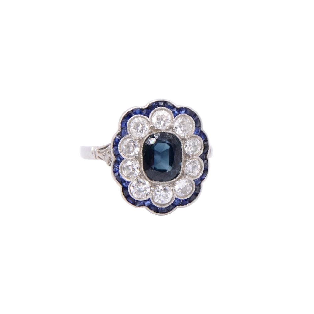 Bague CÉRULEA 1920 en platine et saphir - Castafiore