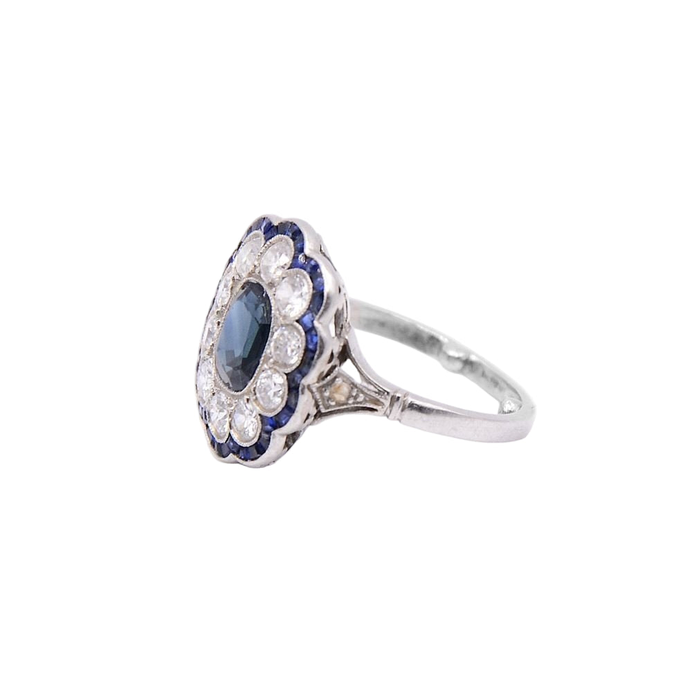 Bague CÉRULEA 1920 en platine et saphir - Castafiore