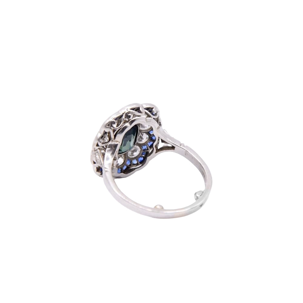 Bague CÉRULEA 1920 en platine et saphir - Castafiore