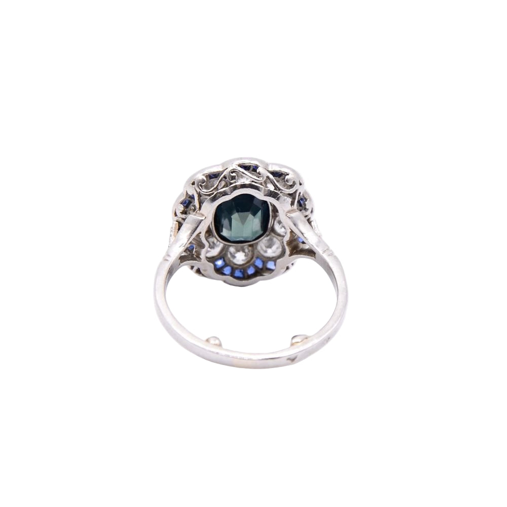 Bague CÉRULEA 1920 en platine et saphir - Castafiore