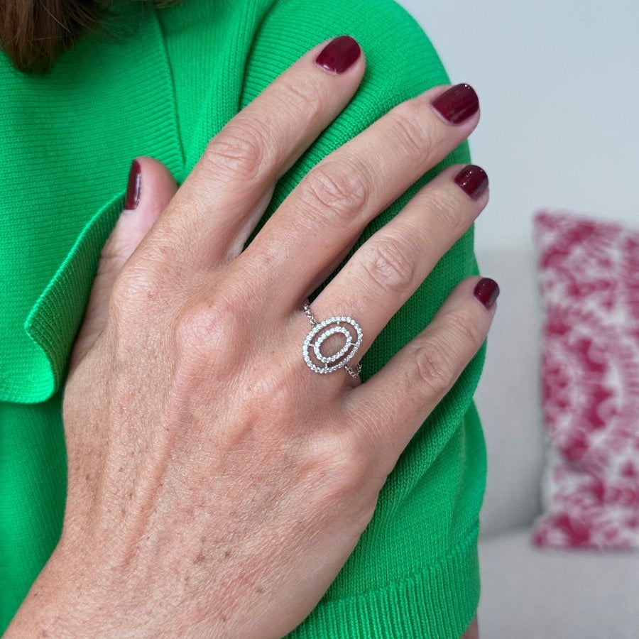 Bague Chaîne en or blanc et diamants - Castafiore