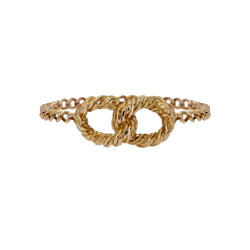 Bague chaine or jaune boucles entrelacées - Castafiore