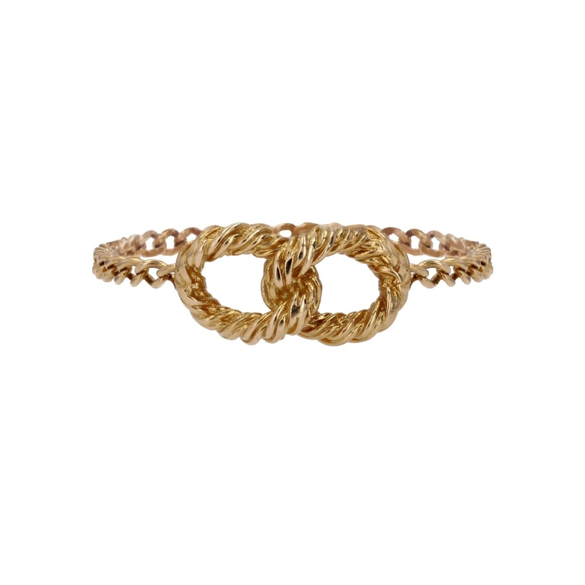 Bague chaine or jaune boucles entrelacées - Castafiore