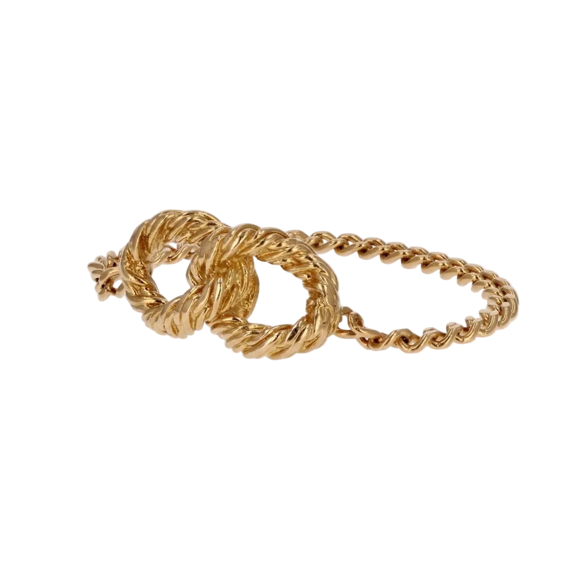 Bague chaine or jaune boucles entrelacées - Castafiore