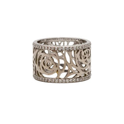 Bague CHANEL "Camélia Fil" en or blanc et diamants - Castafiore