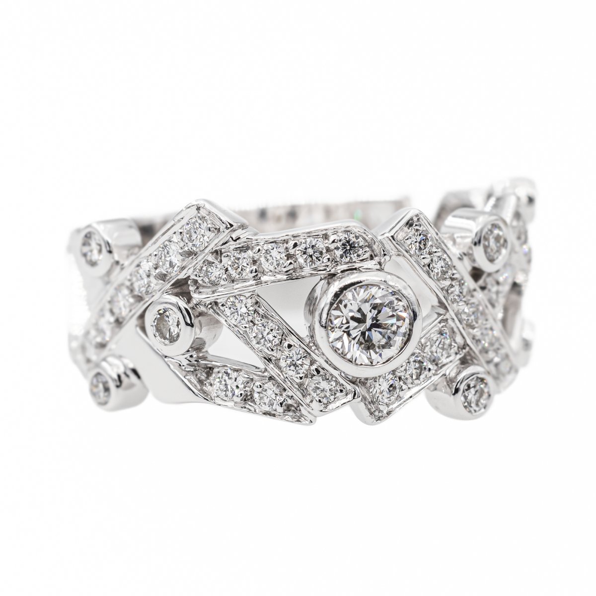 Bague CHANEL Cristaux glacés en Or blanc et Diamant - Castafiore