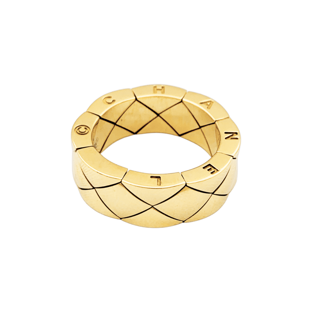 Bague CHANEL "Matelassé" en or jaune - Castafiore