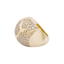 Bague CHANEL "Profil de Camélia" en or jaune et diamants - Castafiore