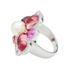 Bague CHANEL "San Marco" en or blanc, perle, saphirs roses, tourmalines roses et diamants - Castafiore