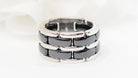 Bague Chanel souple en or blanc ultra ceramique noire - Castafiore