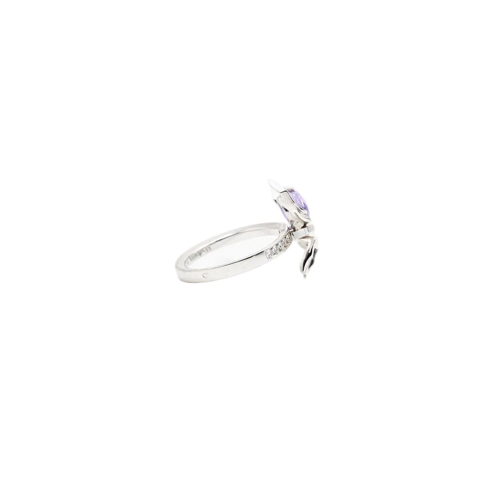 Bague CHAUMET "Attrape moi si tu m'aimes", "Araignée" en or blanc, améthyste, saphir rose et diamants - Castafiore