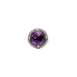 Bague CHAUMET "Attrape moi si tu m'aimes", "Galet" en or blanc, améthyste et diamants - Castafiore