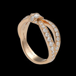 Bague Chaumet collection liens séduction vers 2016 en or rose 18 Cts et diamants. Taille 53. - Castafiore