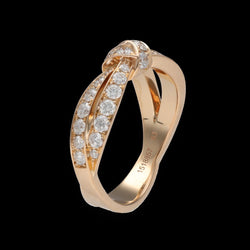 Bague Chaumet collection liens séduction vers 2016 en or rose 18 Cts et diamants. Taille 53. - Castafiore